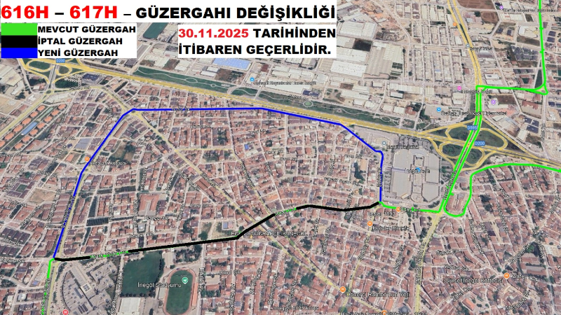 İnegöl’de toplu ulaşım hatlarında kapsamlı düzenleme yapıldı
